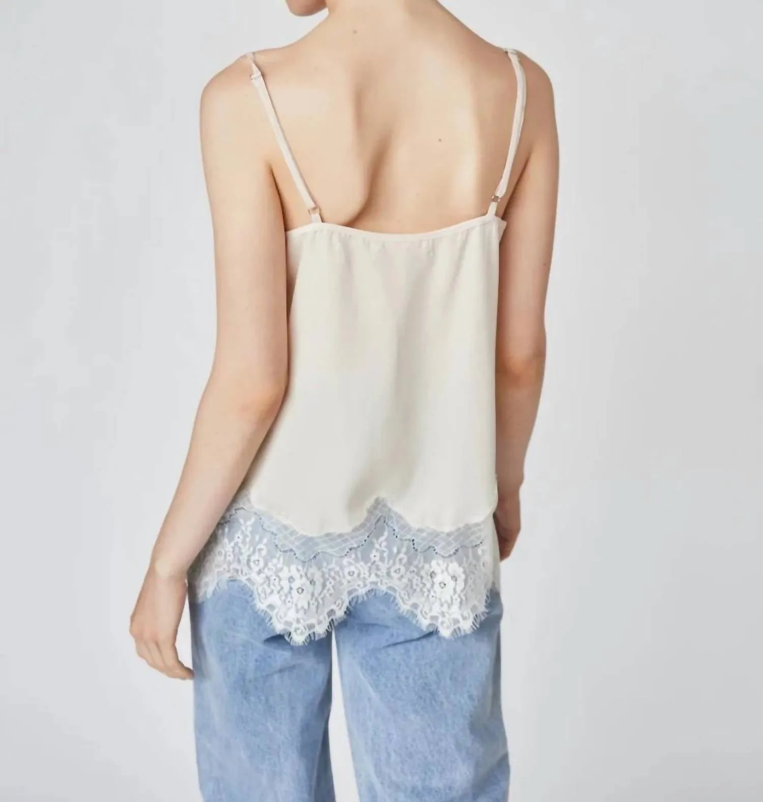 Lace Trimmed Cami In Ivory