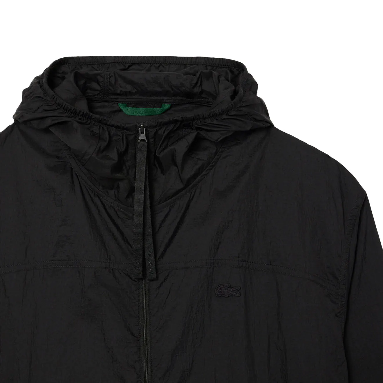 Lacoste Water-Repellent Packable Nylon Jacket Black