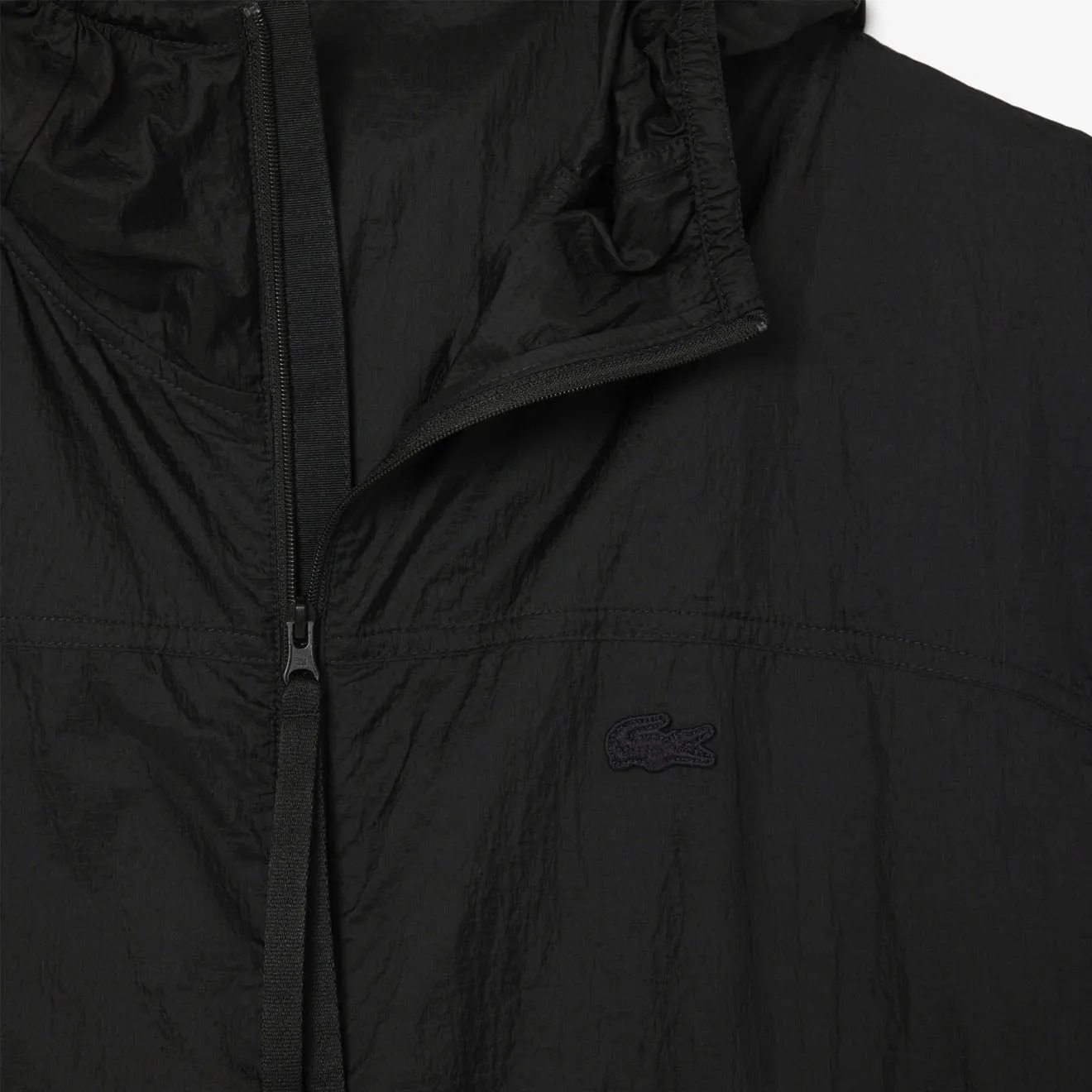 Lacoste Water-Repellent Packable Nylon Jacket Black