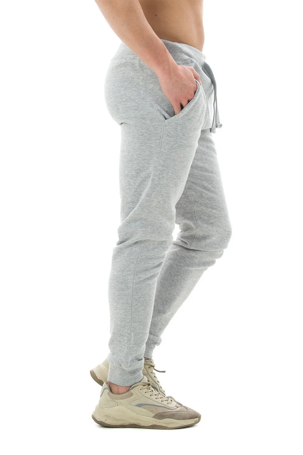 Lane Seven Mens Premium Jogger Sweatpants w/ Pockets - Heather Grey