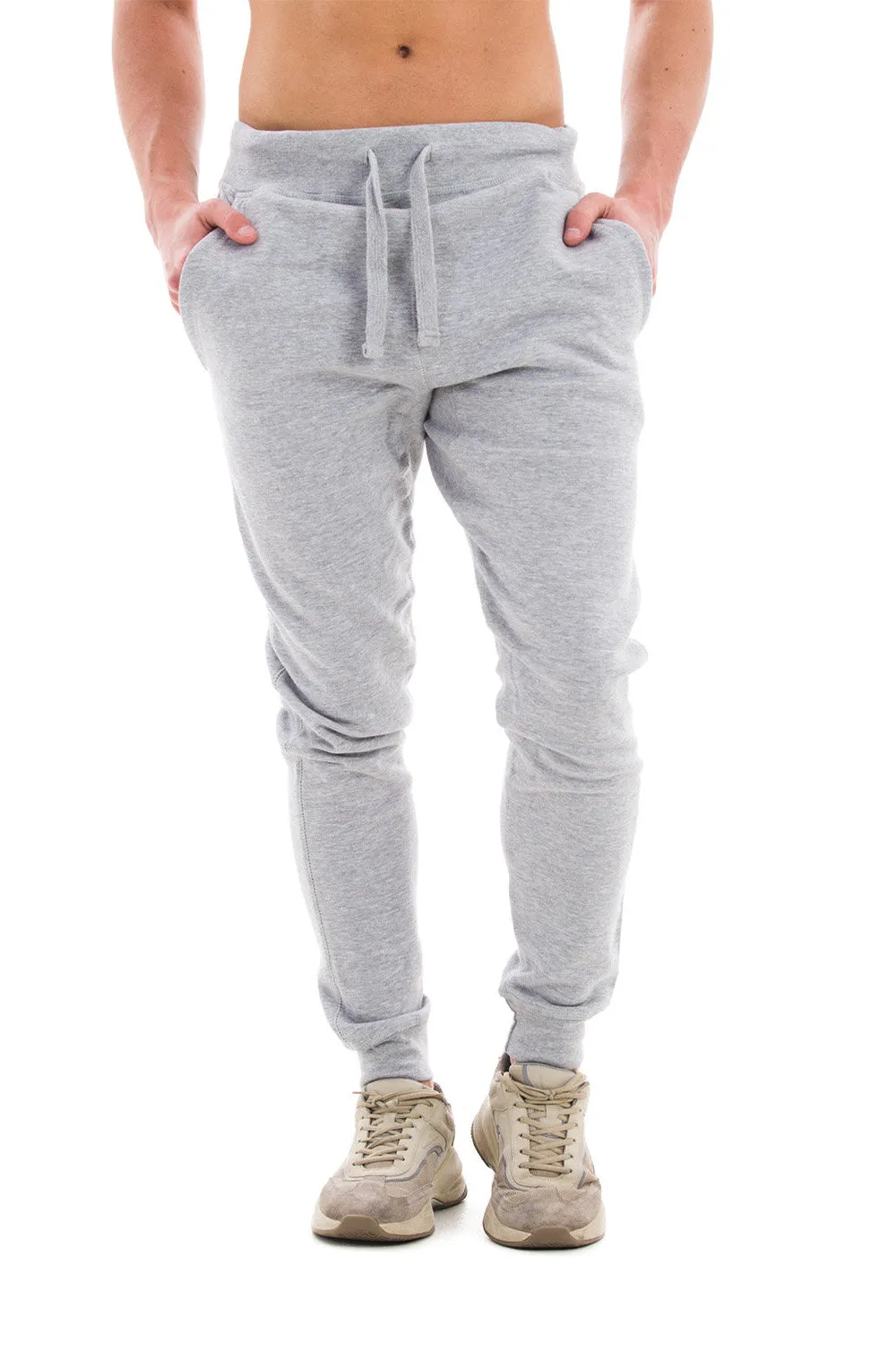 Lane Seven Mens Premium Jogger Sweatpants w/ Pockets - Heather Grey