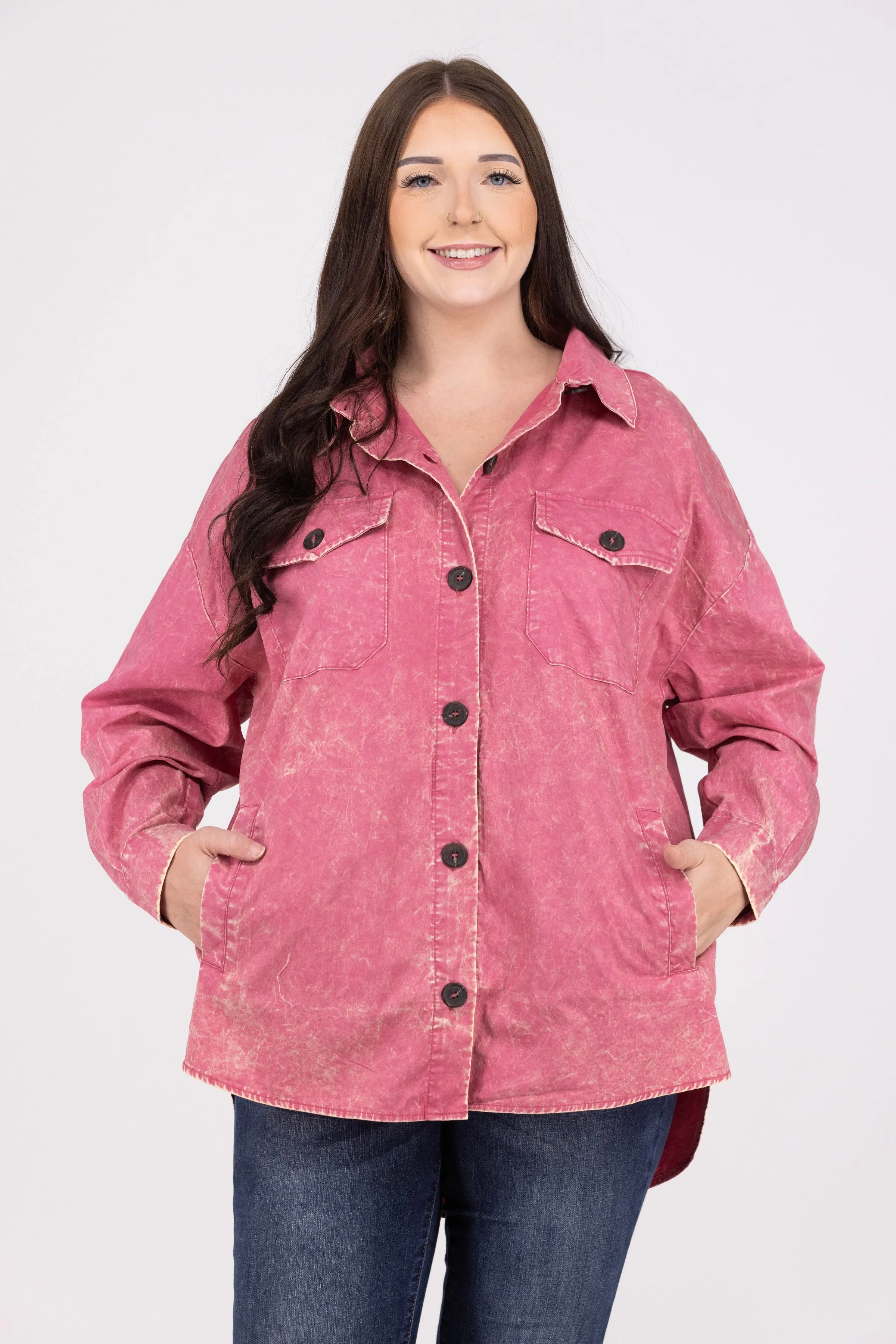 Let's Get Together Women's Collared Button Down Shacket