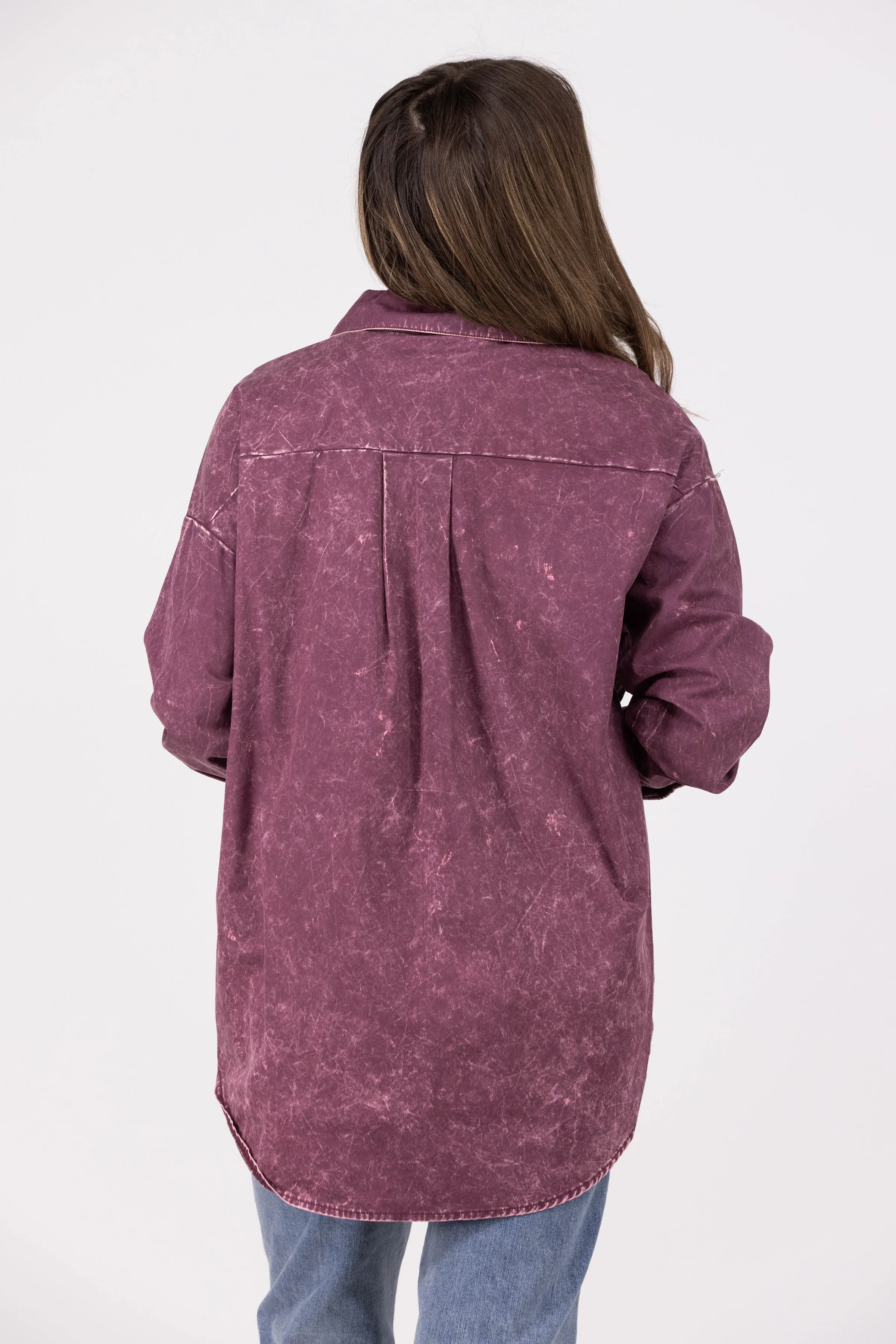 Let's Get Together Women's Collared Button Down Shacket