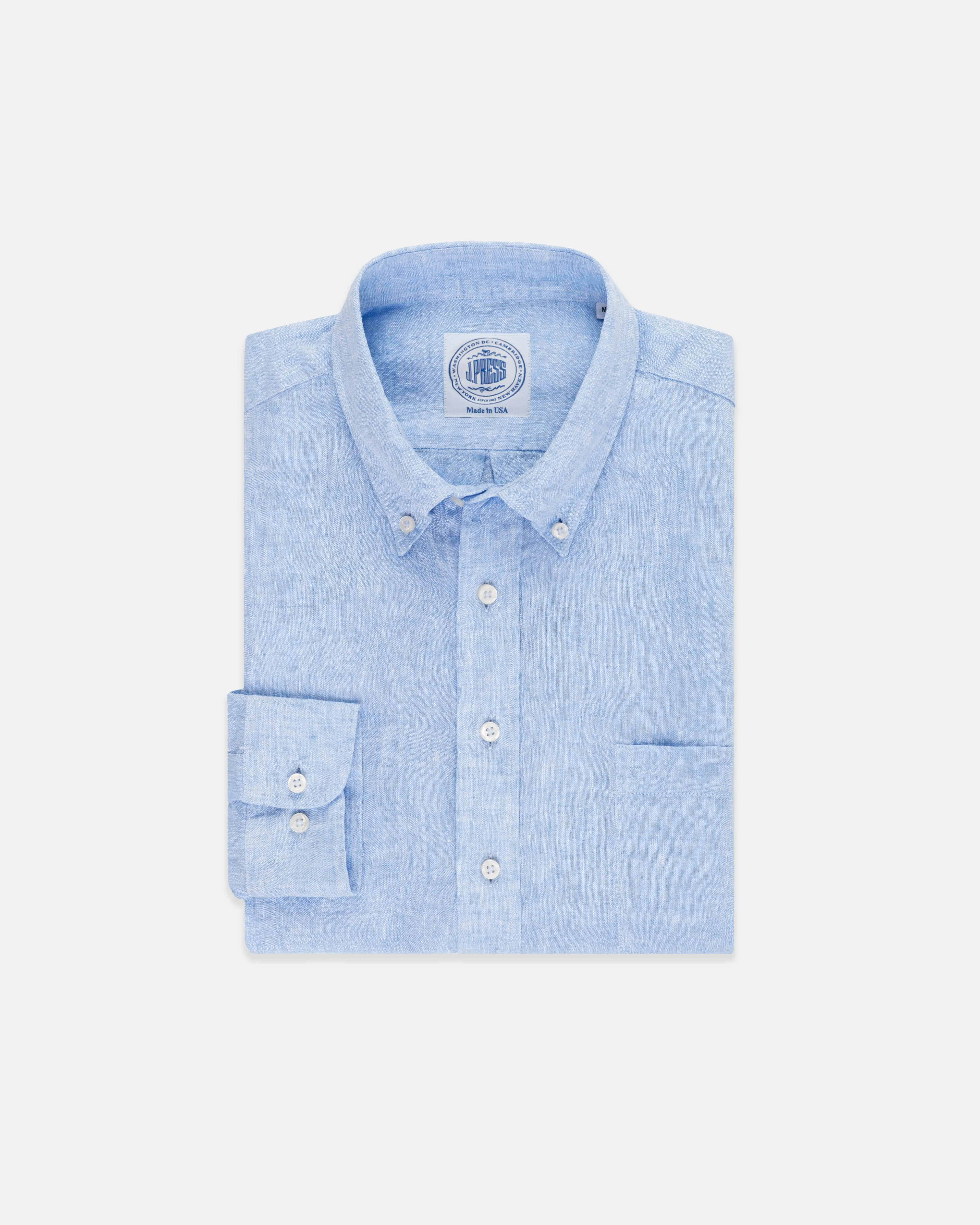 LINEN LONG SLEEVE SHIRT - LIGHT BLUE