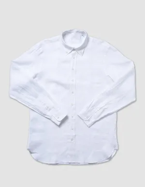 LINEN LONG SLEEVE SHIRT - WHITE