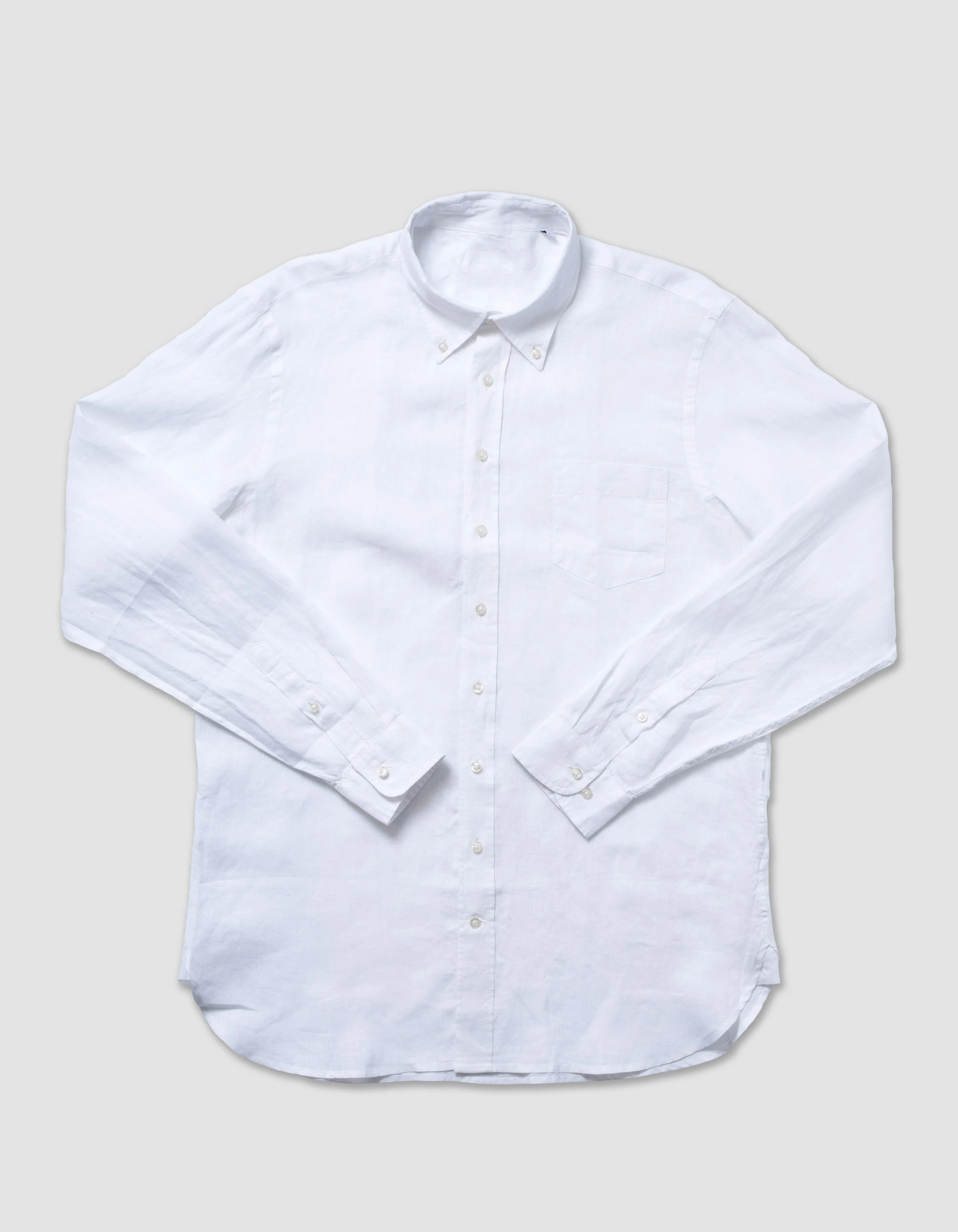 LINEN LONG SLEEVE SHIRT - WHITE