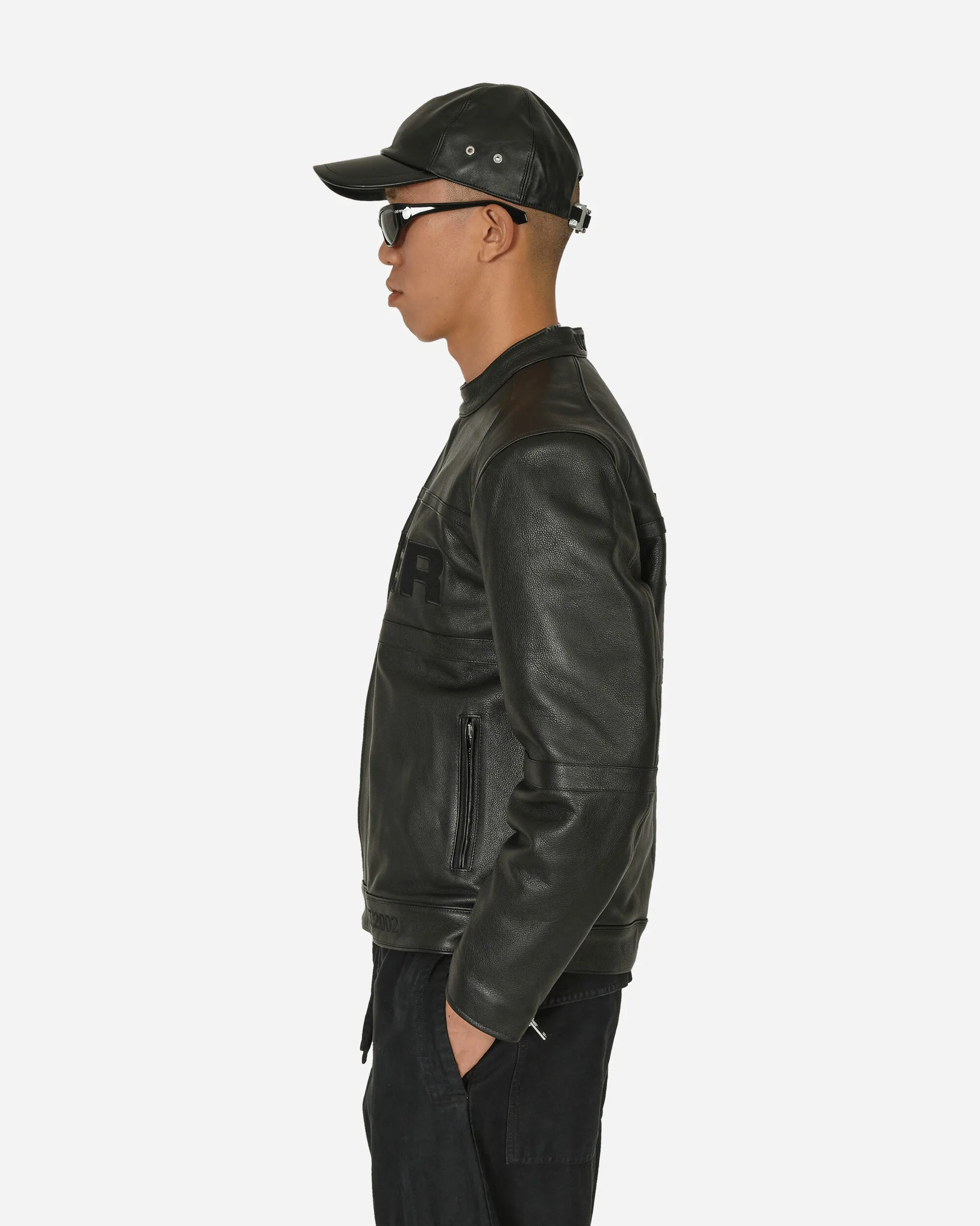 Logo Leather Jacket Black