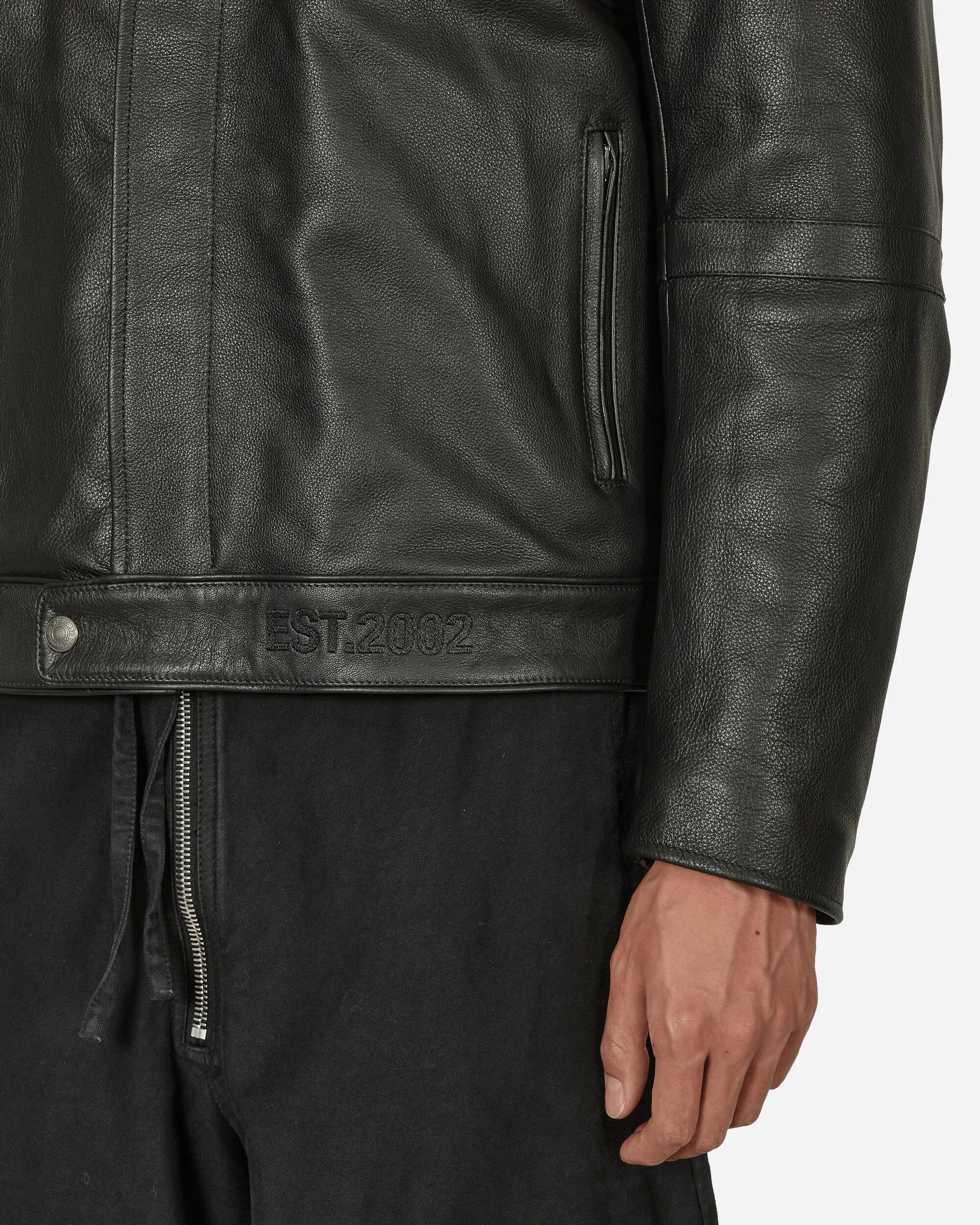 Logo Leather Jacket Black