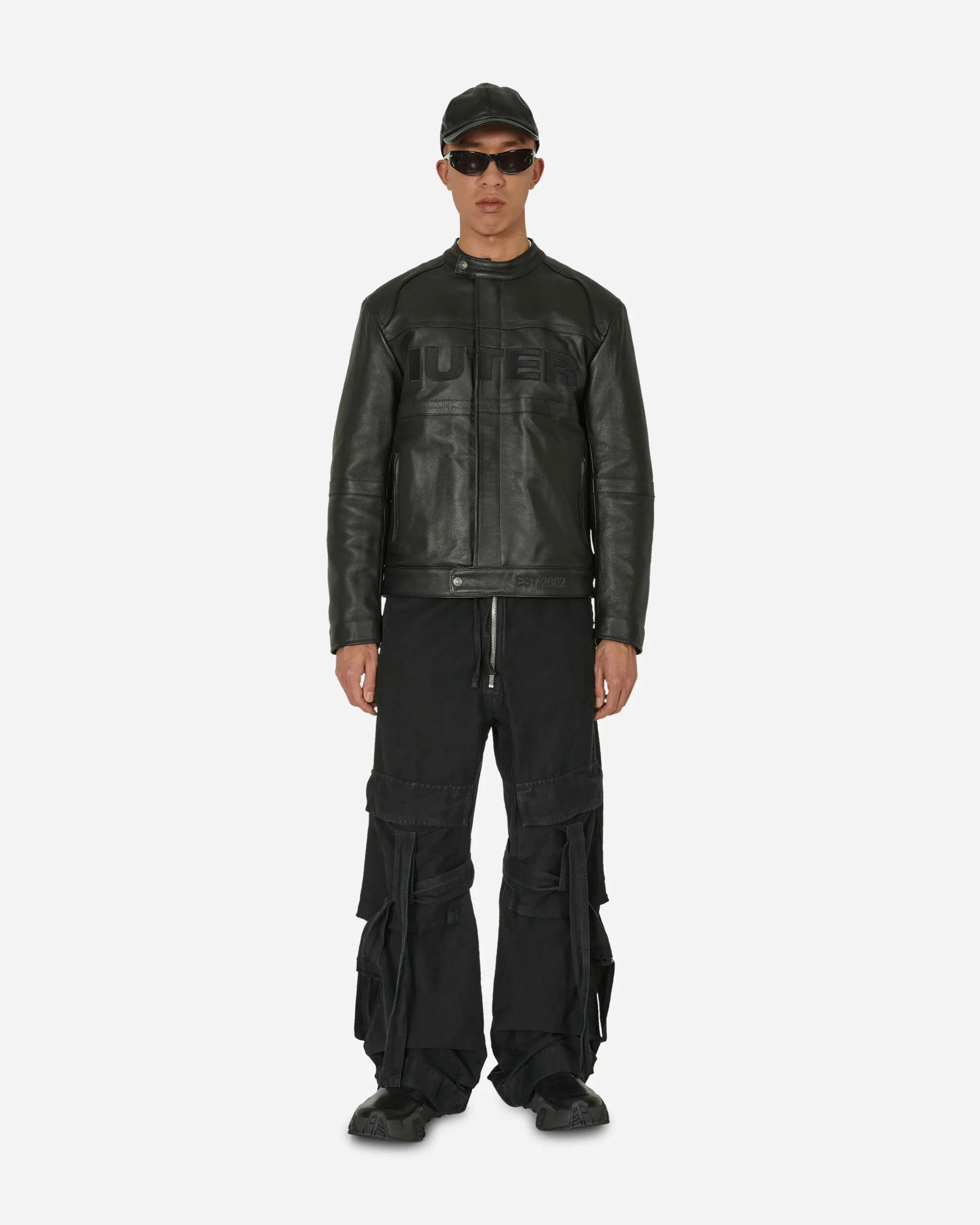 Logo Leather Jacket Black