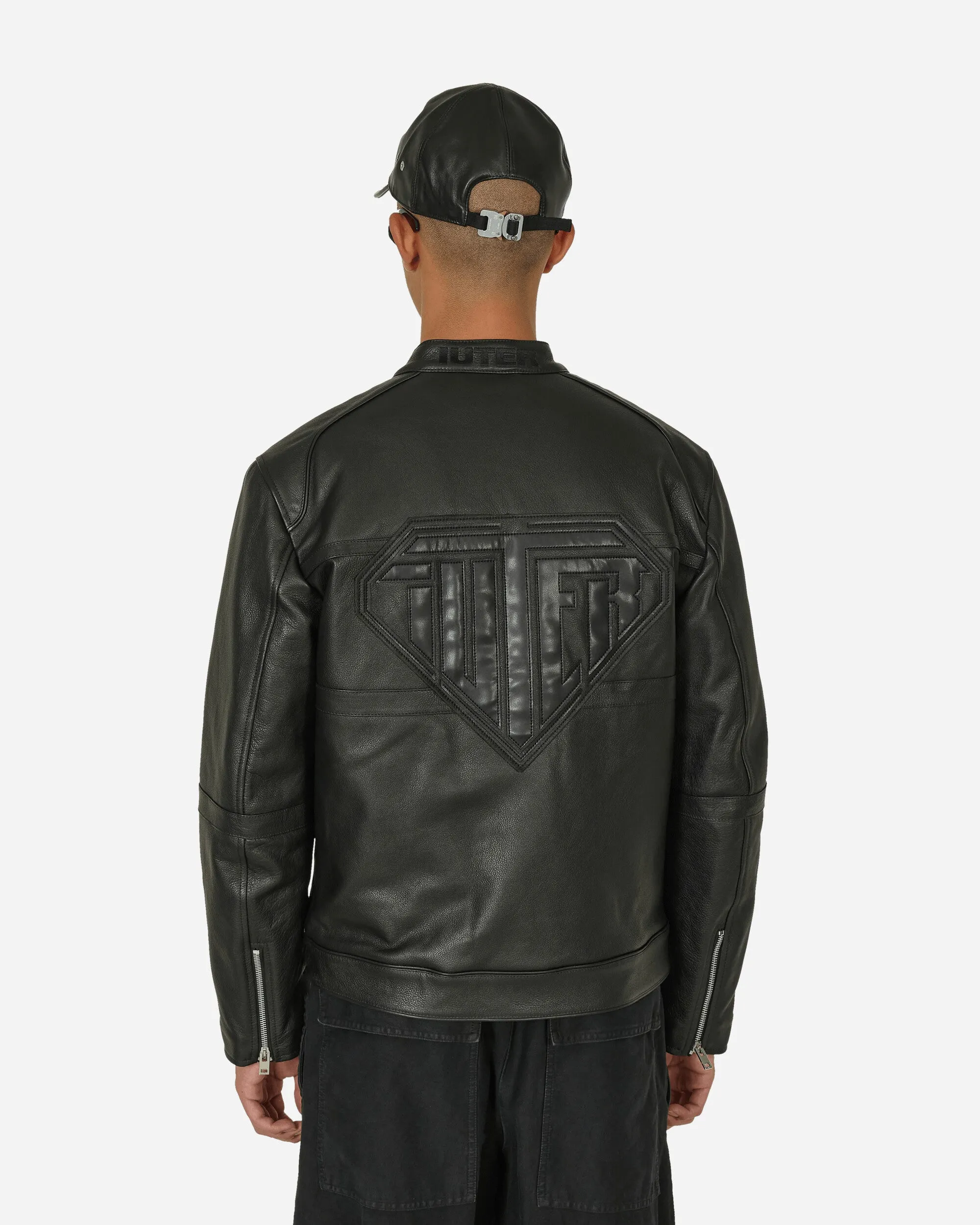 Logo Leather Jacket Black