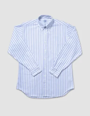 LONG SLEEVE BOLD STRIPE OXFORD SHIRT- BLUE/LIGHT BLUE