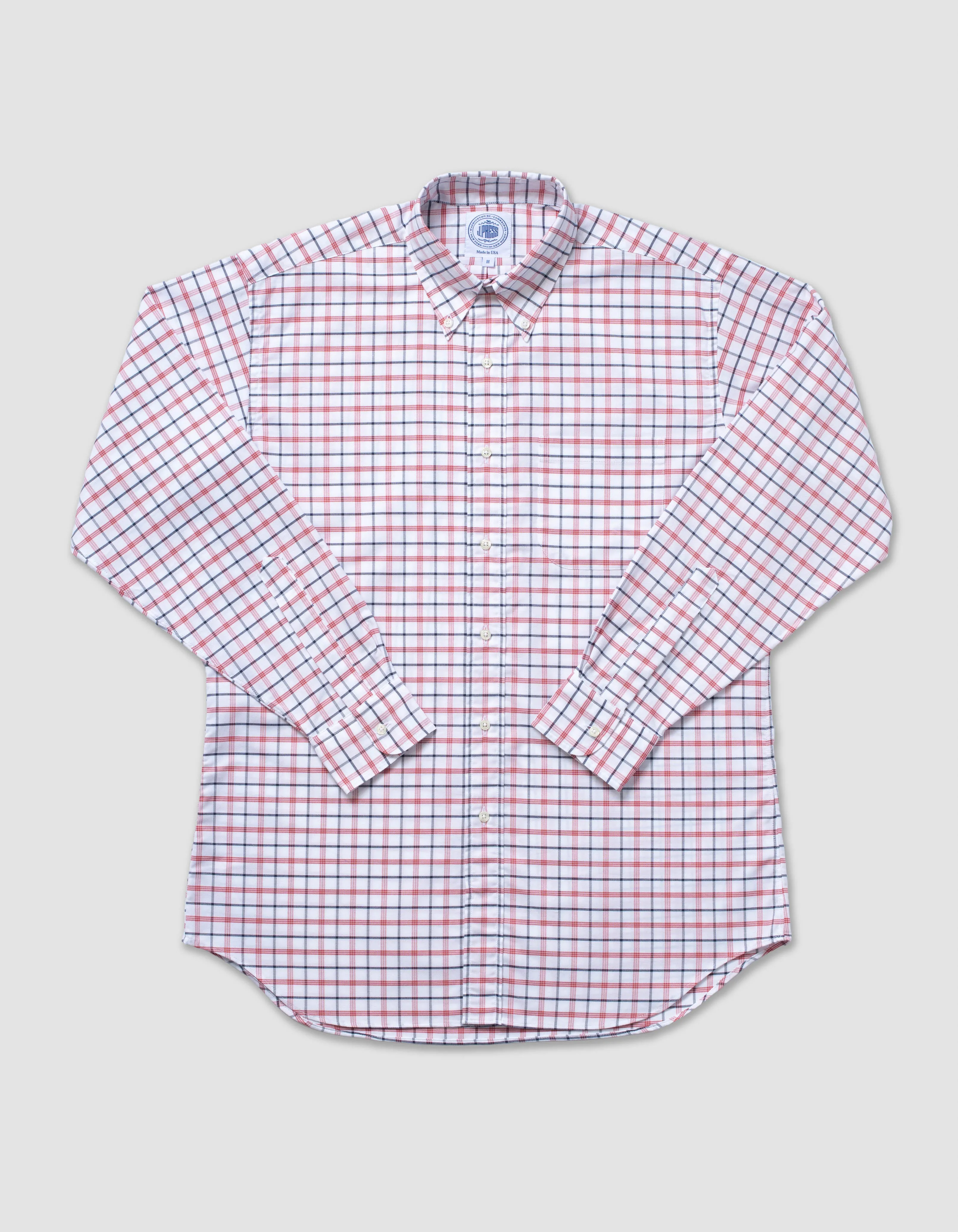 LONG SLEEVE CHECK SHIRT- NAVY/RED/WHITE