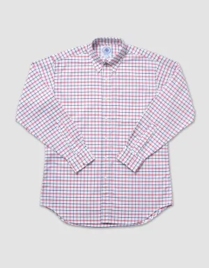 LONG SLEEVE CHECK SHIRT- NAVY/RED/WHITE