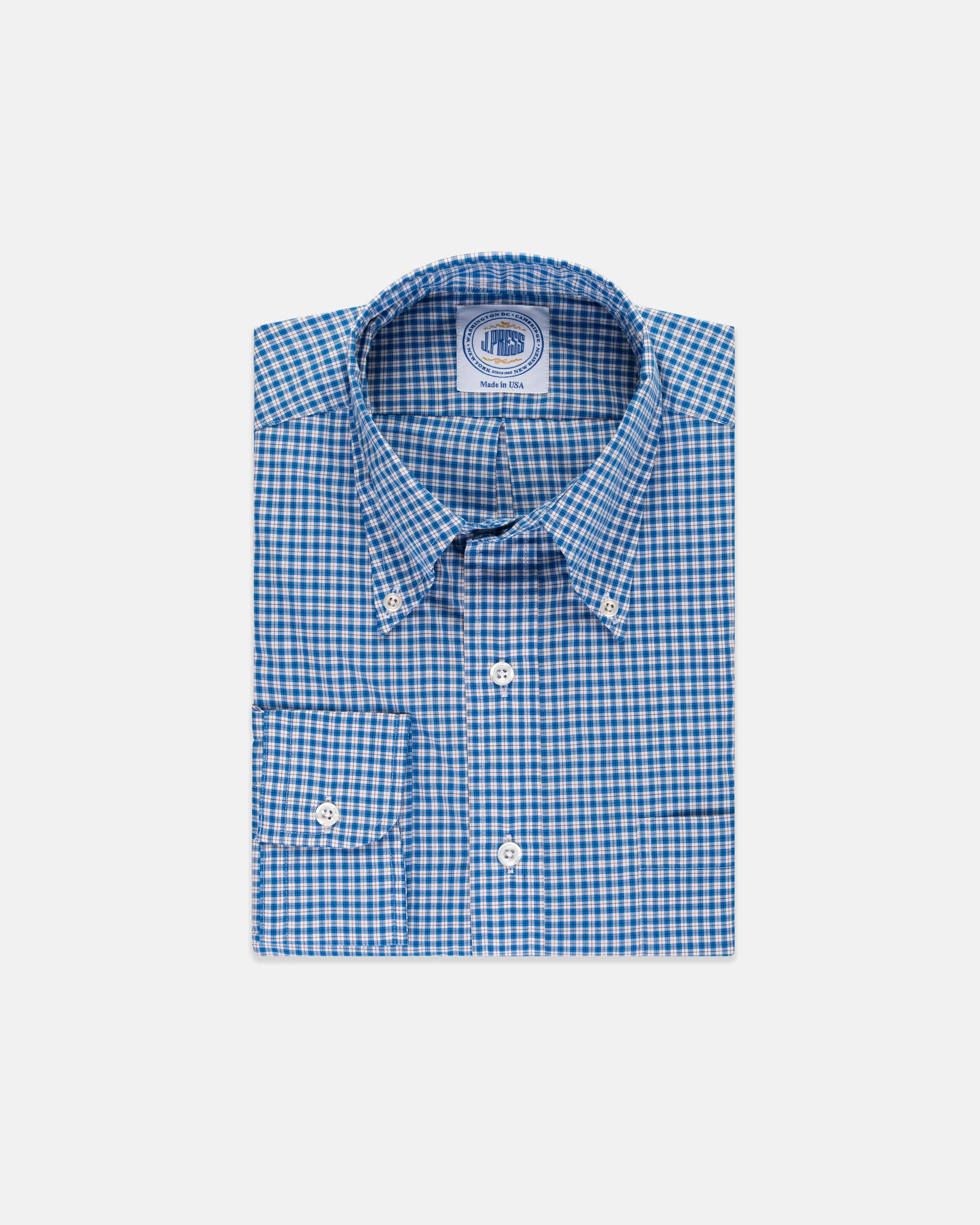 LONG SLEEVE SPORT SHIRT - BLUE CHECK