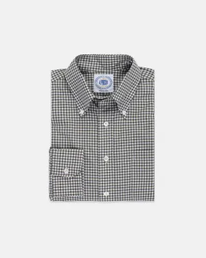 LONG SLEEVE SPORT SHIRT - NAVY WITH BLUE/ORANGE PANE