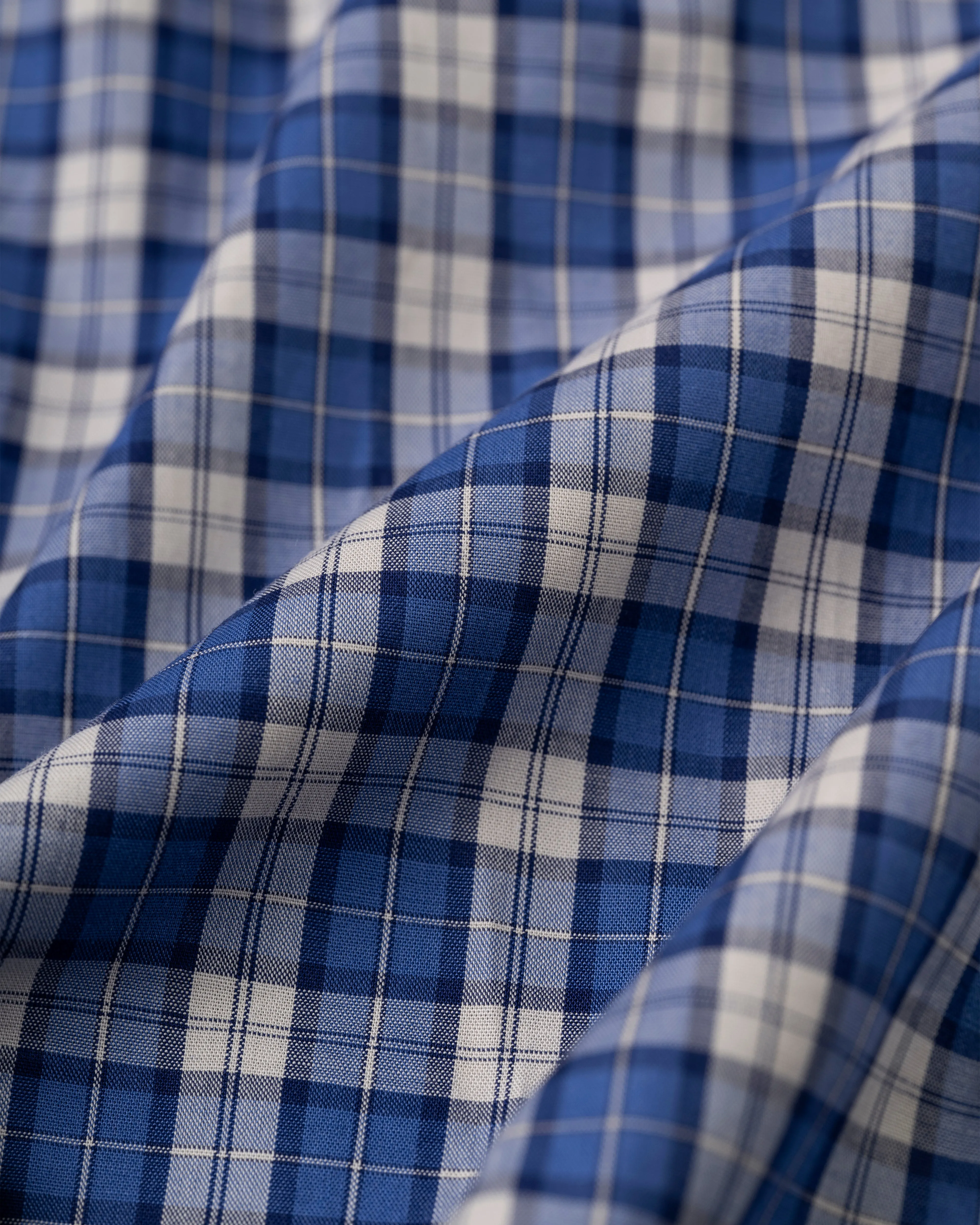 LONG SLEEVE SPORT SHIRT - NAVY/TAN PLAID
