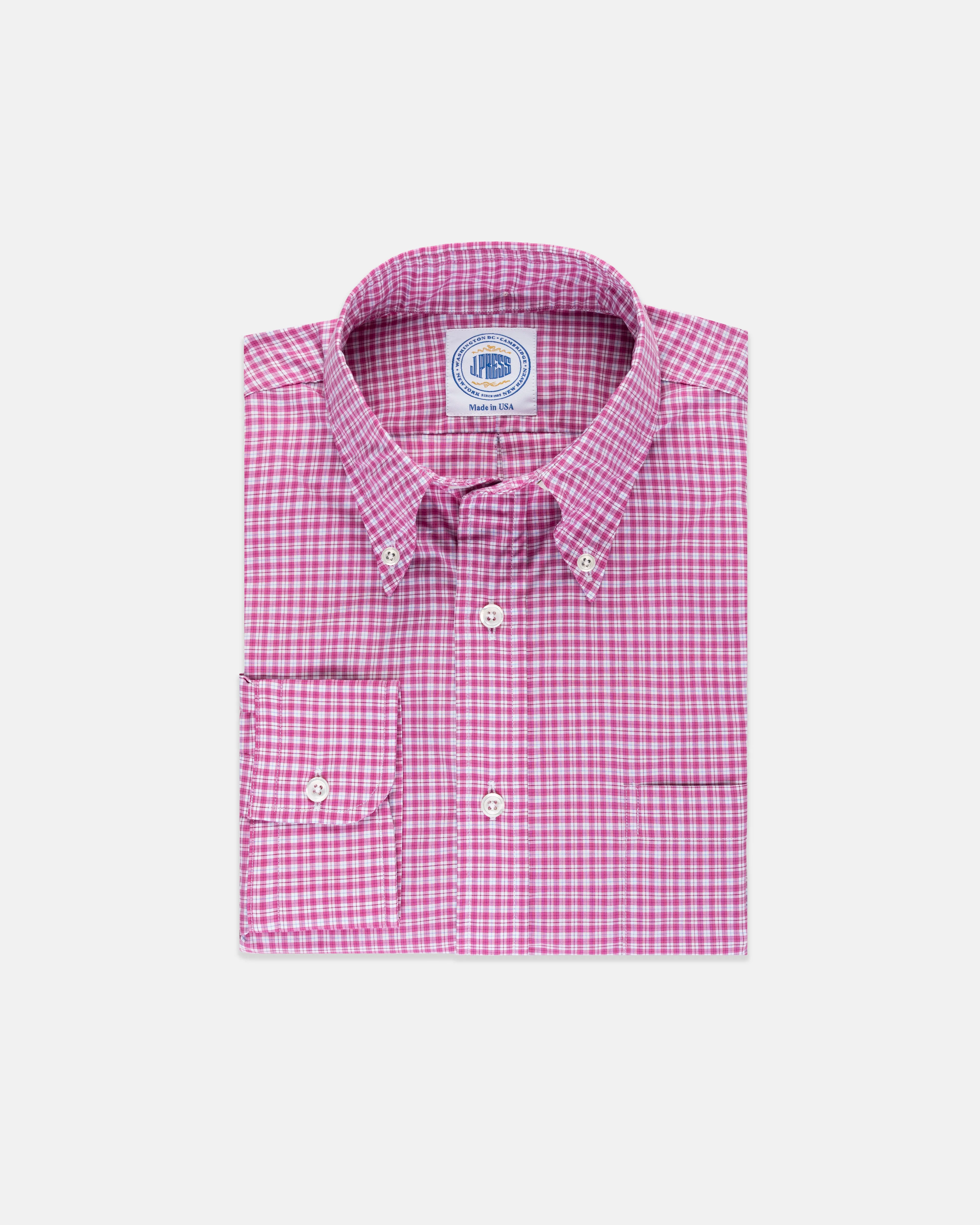 LONG SLEEVE SPORT SHIRT - PINK CHECK
