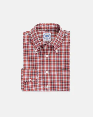 LONG SLEEVE SPORT SHIRT - RED/TAN PLAID