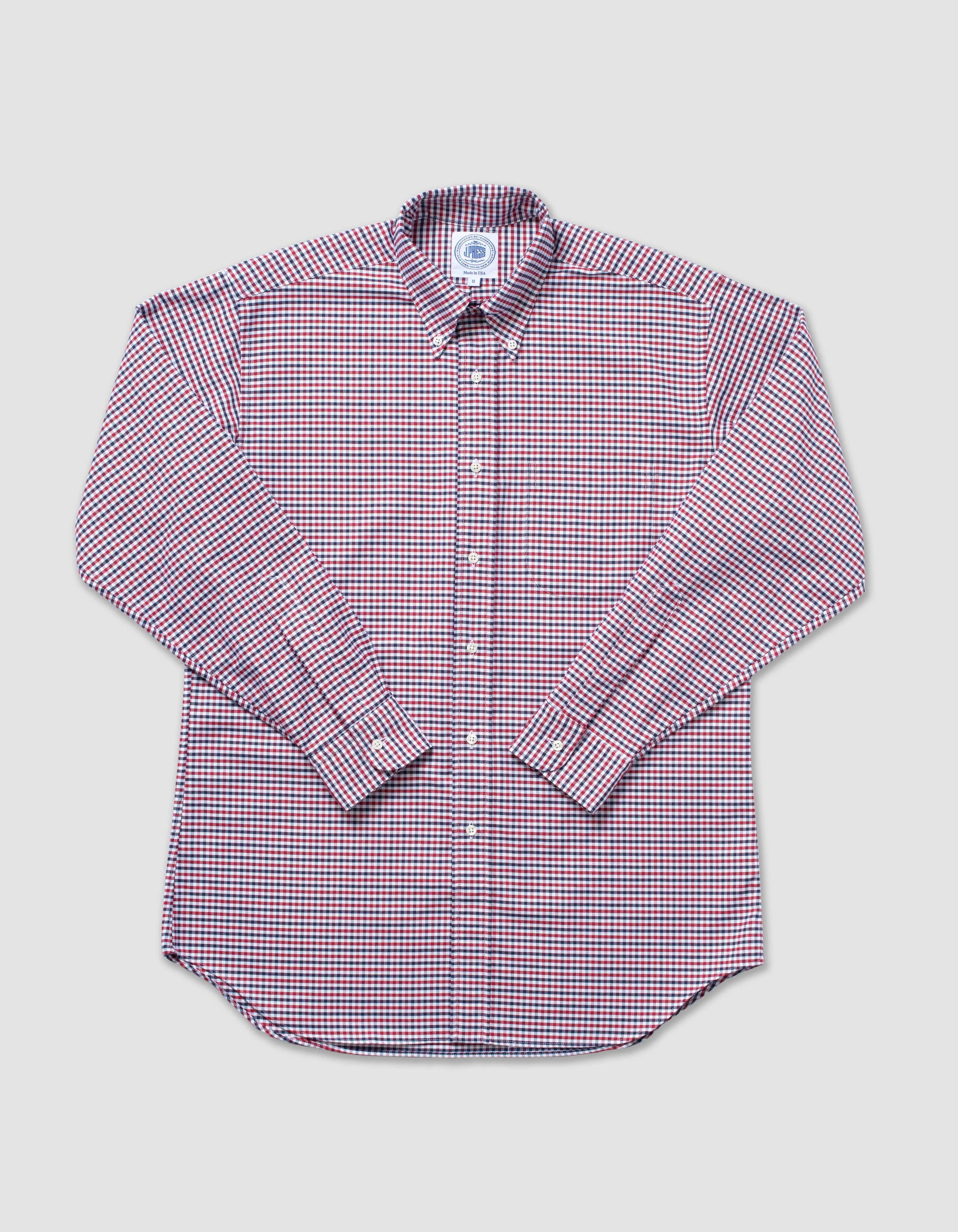 LONG SLEEVE TATTERSALL SHIRT - RED/NAVY