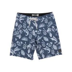 Lowtide Boardshort - Denim/White