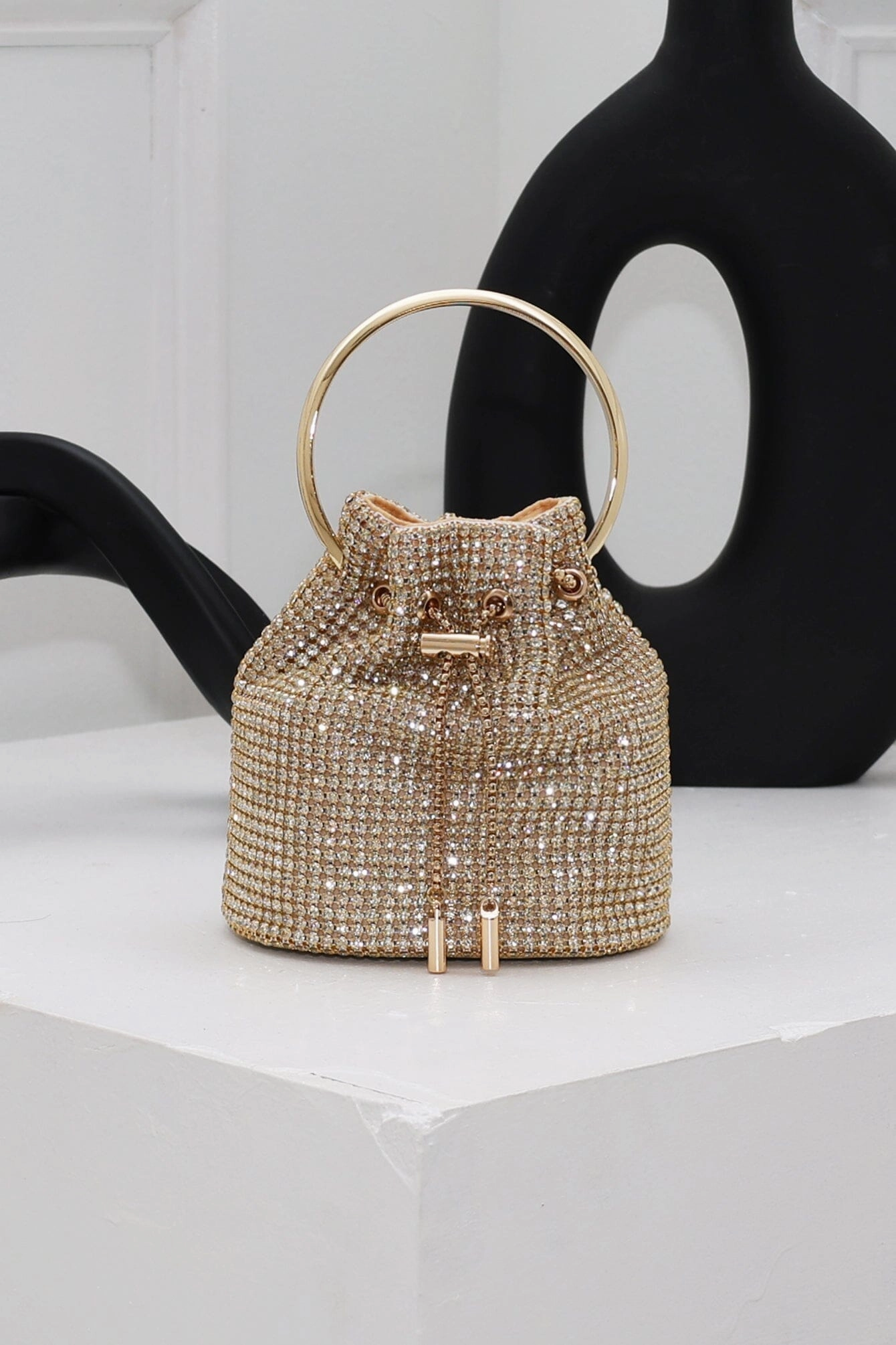 Luxury Glittering Rhinestone Drawstring Pouch
