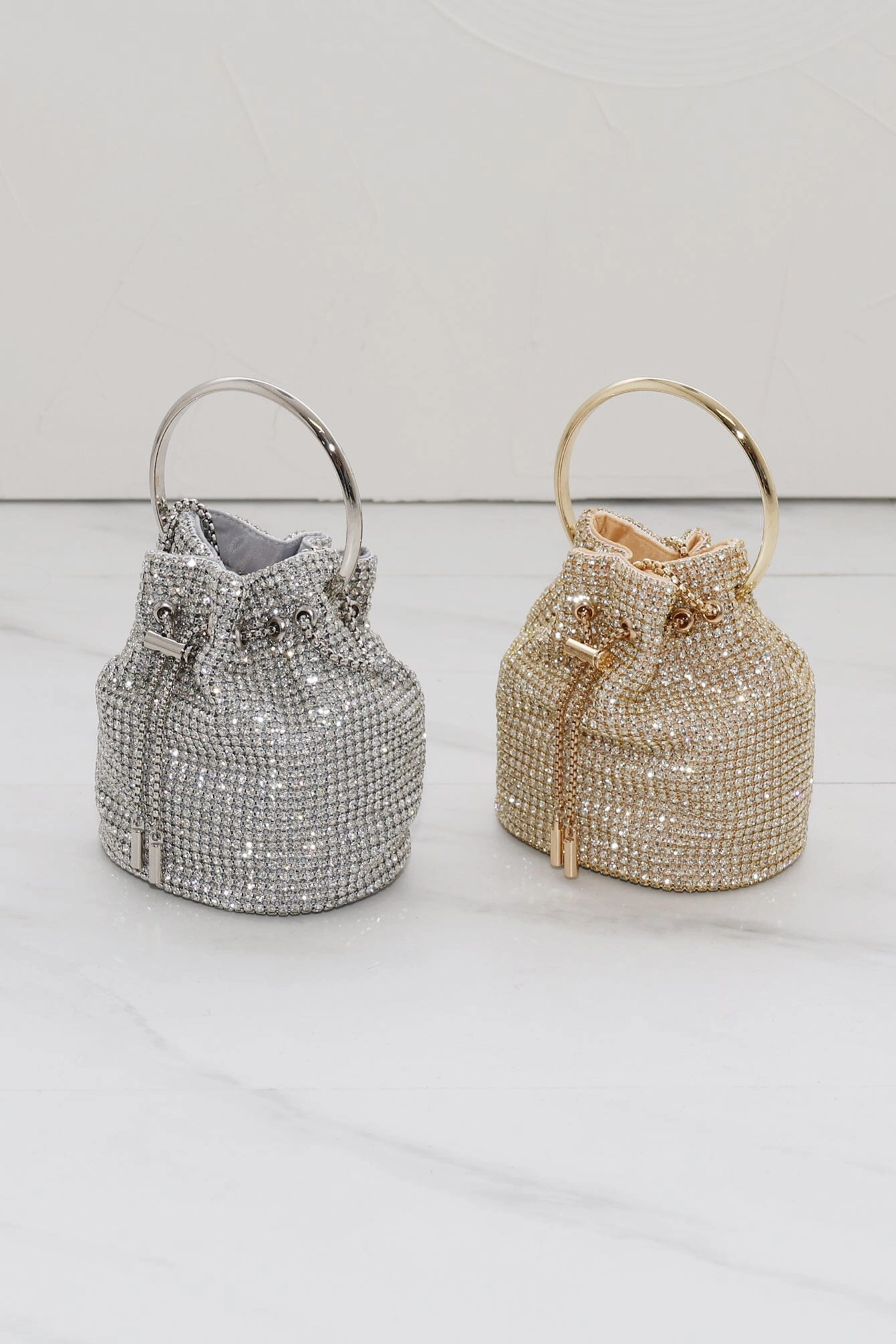 Luxury Glittering Rhinestone Drawstring Pouch