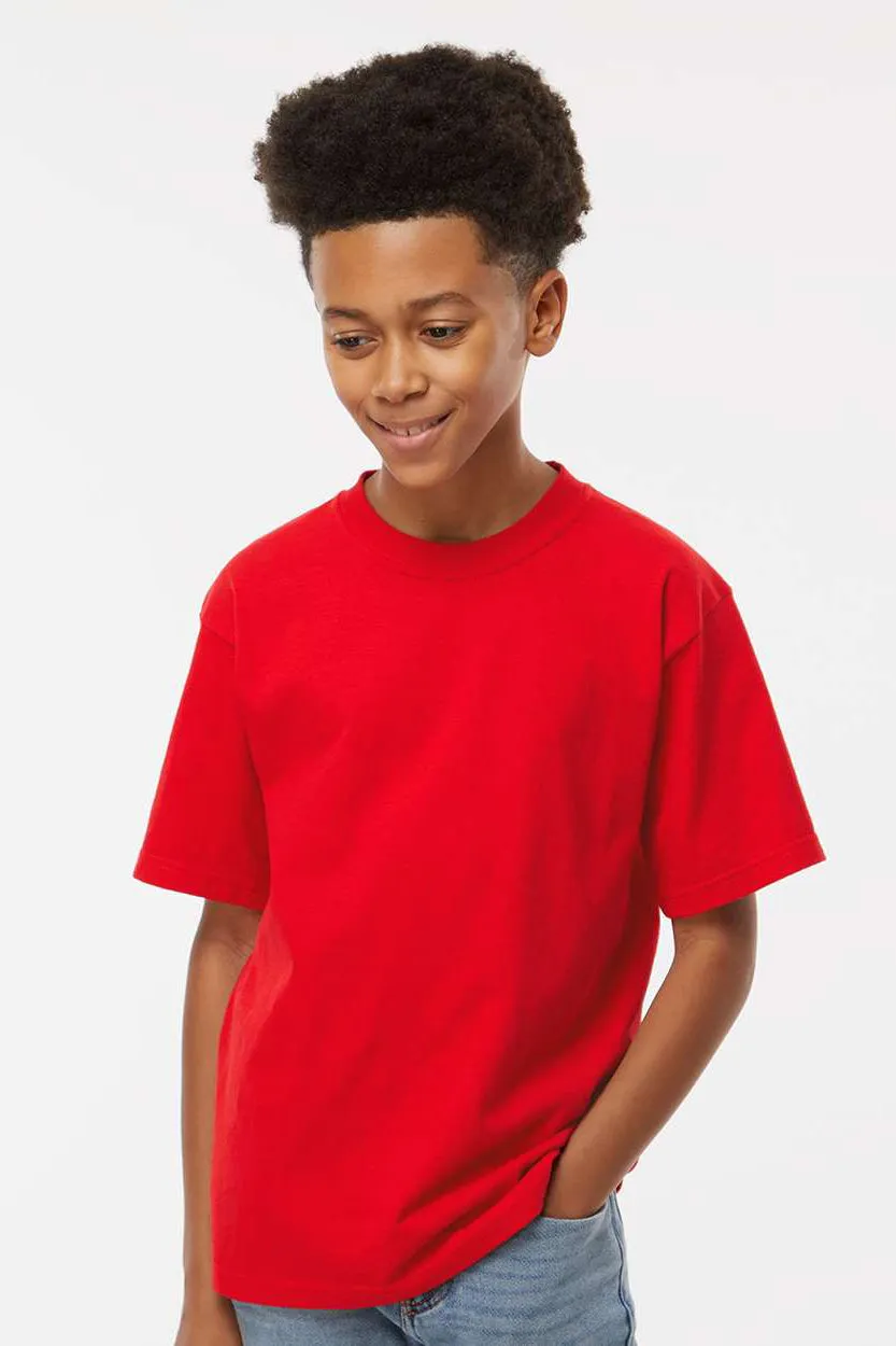 M&O Youth Gold Soft Touch Short Sleeve Crewneck T-Shirt - Deep Red