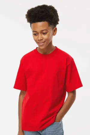 M&O Youth Gold Soft Touch Short Sleeve Crewneck T-Shirt - Deep Red