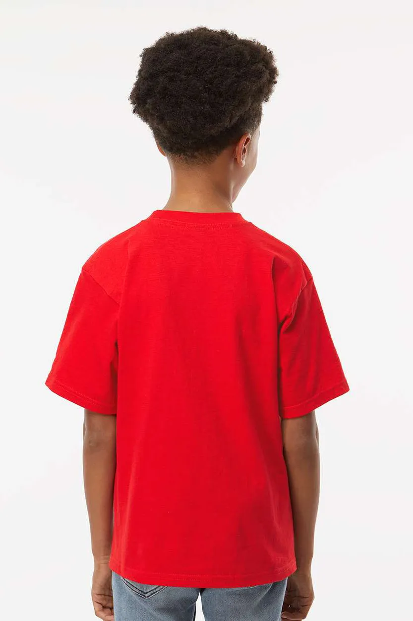M&O Youth Gold Soft Touch Short Sleeve Crewneck T-Shirt - Deep Red