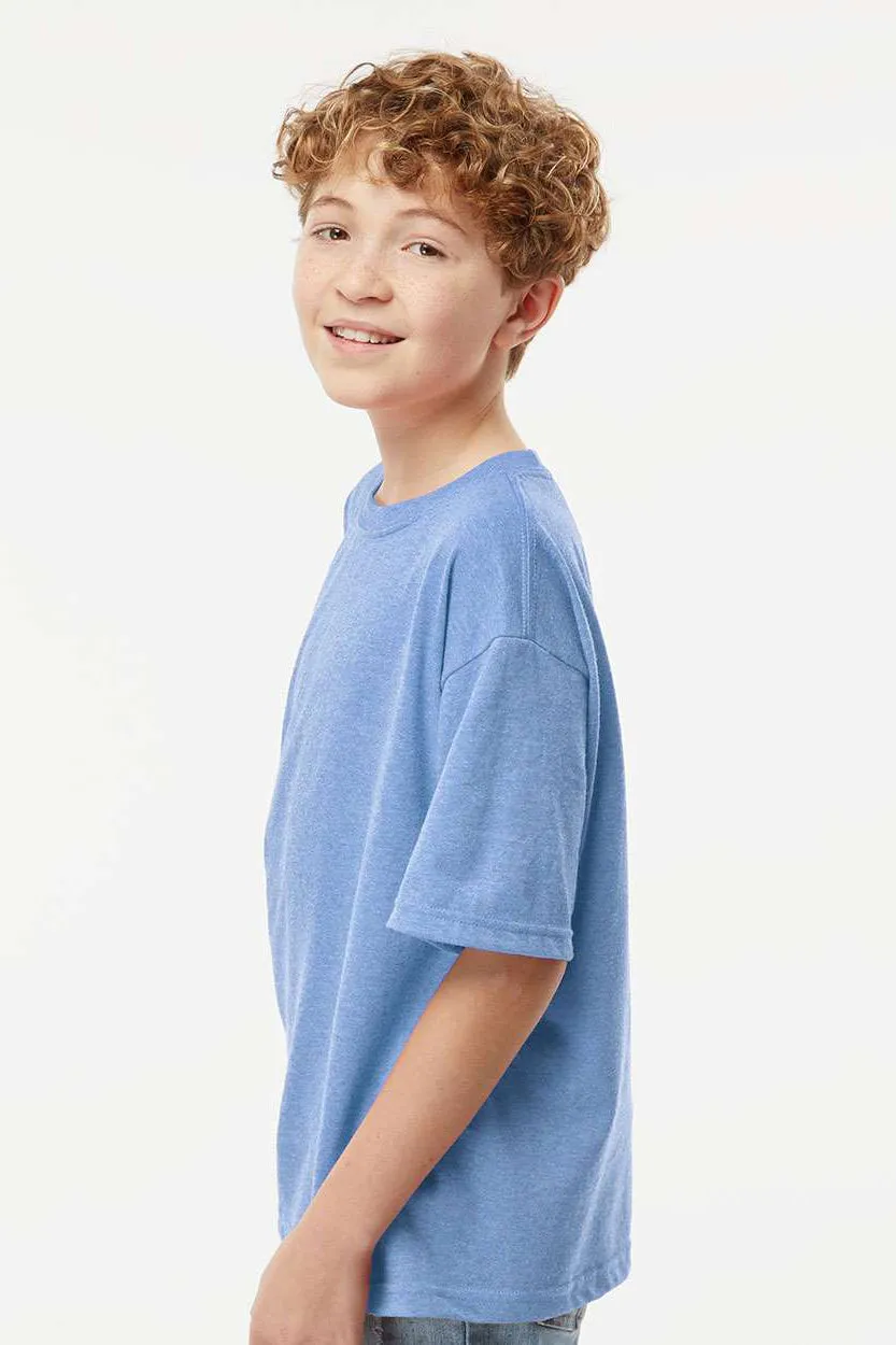 M&O Youth Gold Soft Touch Short Sleeve Crewneck T-Shirt - Heather Light Blue