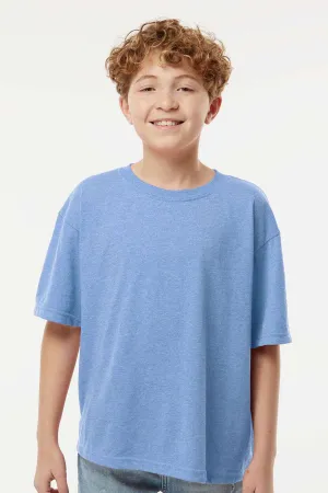 M&O Youth Gold Soft Touch Short Sleeve Crewneck T-Shirt - Heather Light Blue