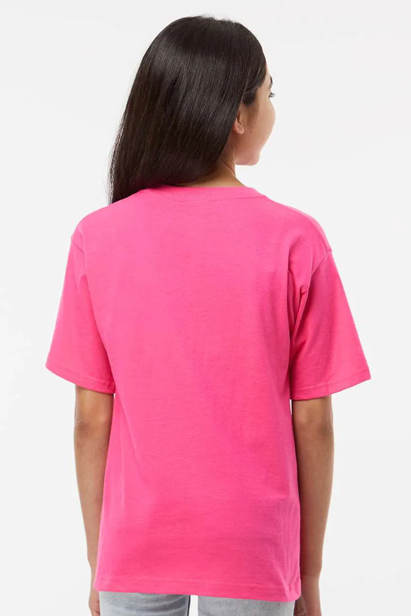 M&O Youth Gold Soft Touch Short Sleeve Crewneck T-Shirt - Heliconia Pink