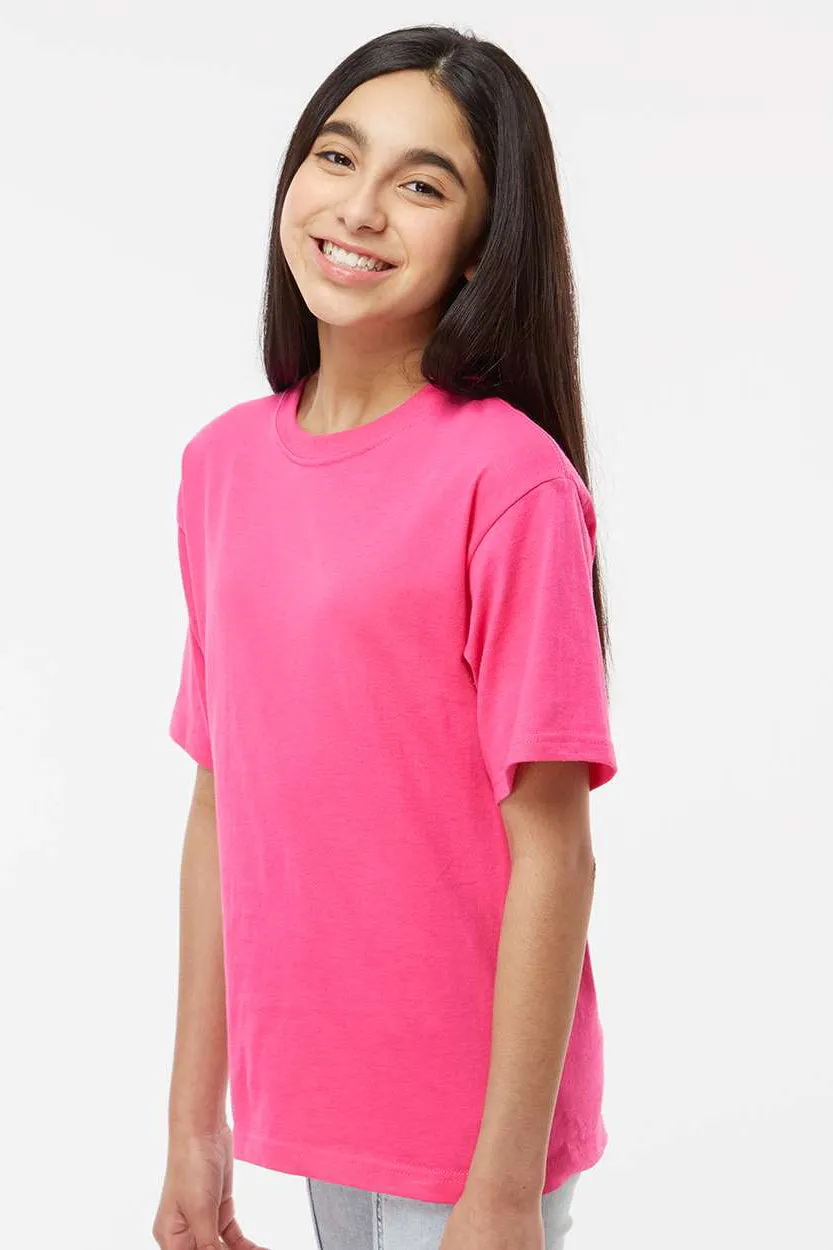 M&O Youth Gold Soft Touch Short Sleeve Crewneck T-Shirt - Heliconia Pink
