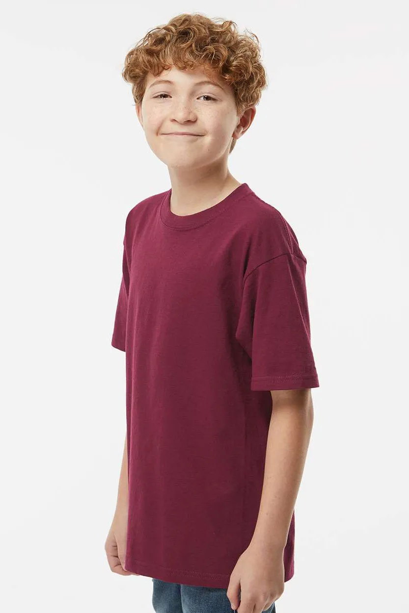 M&O Youth Gold Soft Touch Short Sleeve Crewneck T-Shirt - Maroon