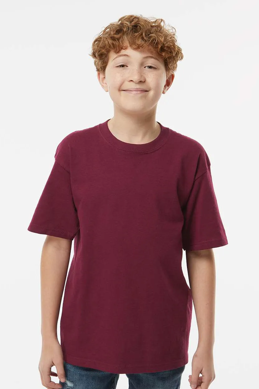 M&O Youth Gold Soft Touch Short Sleeve Crewneck T-Shirt - Maroon