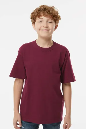 M&O Youth Gold Soft Touch Short Sleeve Crewneck T-Shirt - Maroon