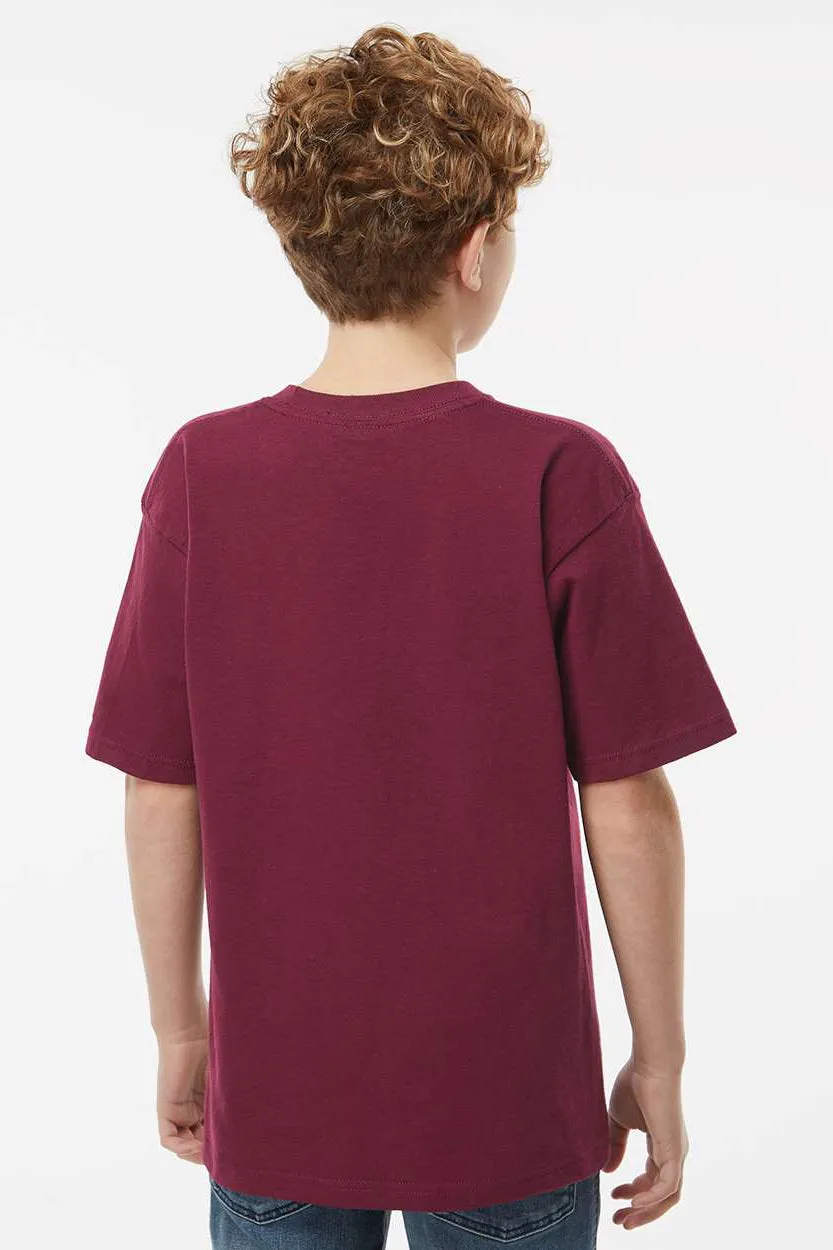 M&O Youth Gold Soft Touch Short Sleeve Crewneck T-Shirt - Maroon