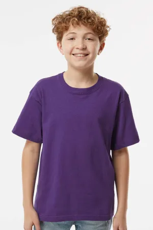 M&O Youth Gold Soft Touch Short Sleeve Crewneck T-Shirt - Purple