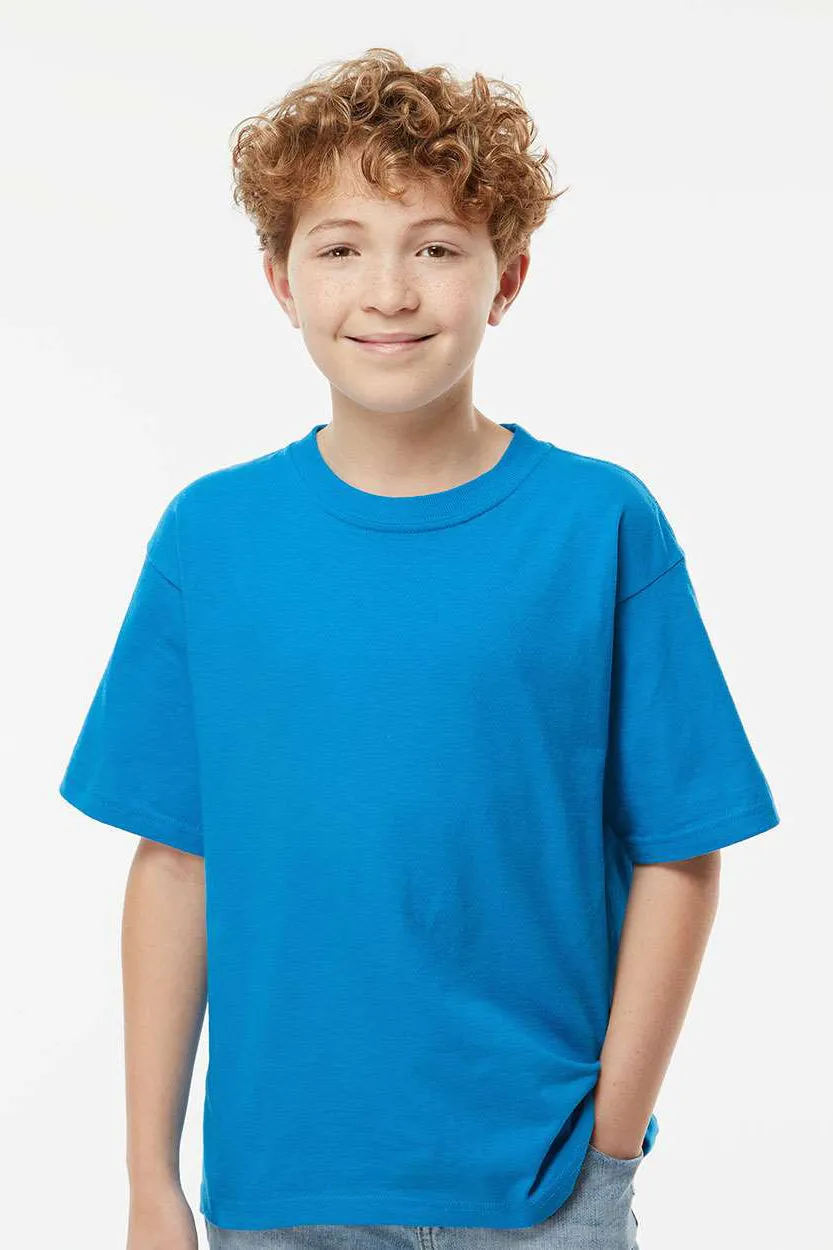 M&O Youth Gold Soft Touch Short Sleeve Crewneck T-Shirt - Turquoise Blue
