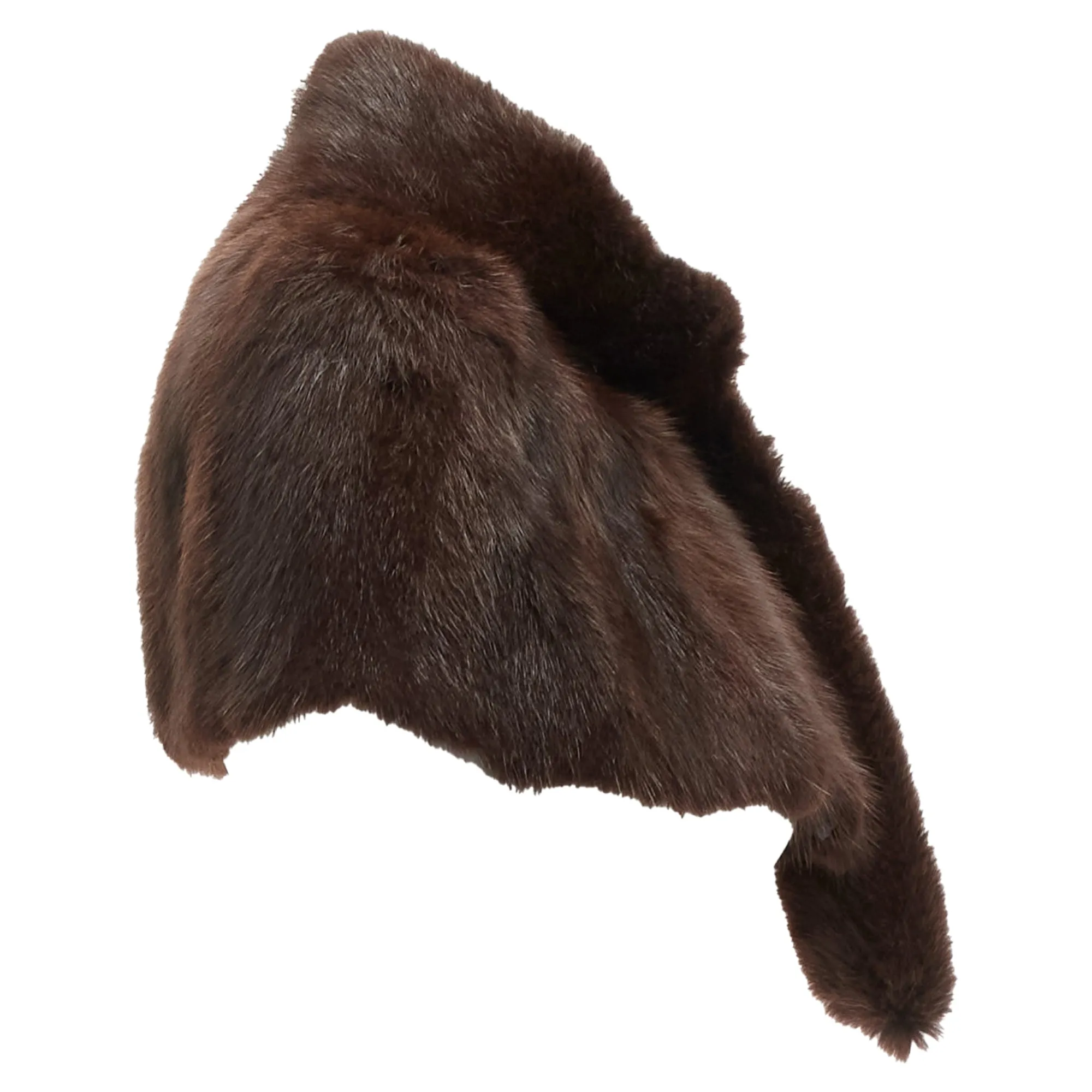 Marni Genuine Fur Logo Leaf Lined Loop Through Capelet Stole