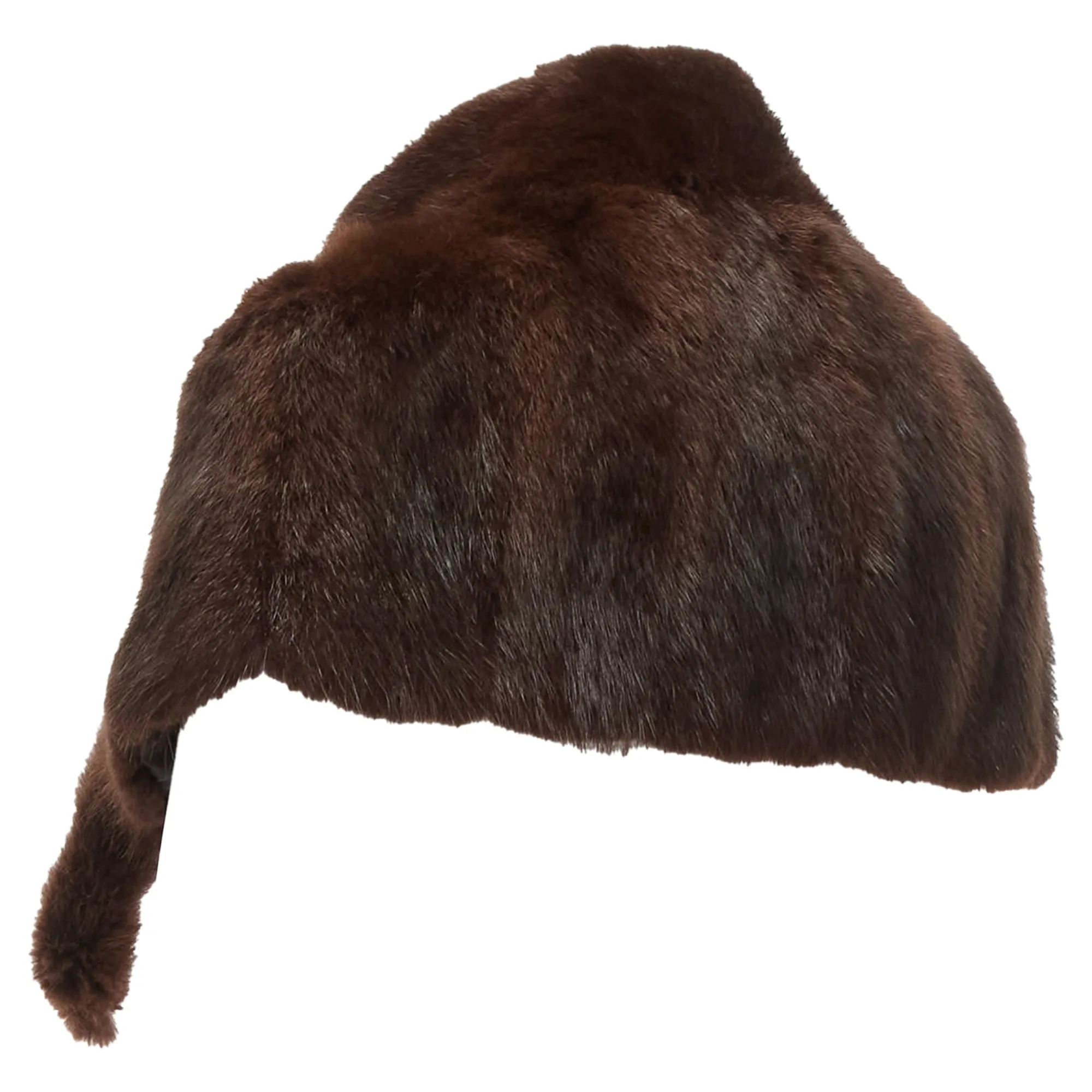 Marni Genuine Fur Logo Leaf Lined Loop Through Capelet Stole