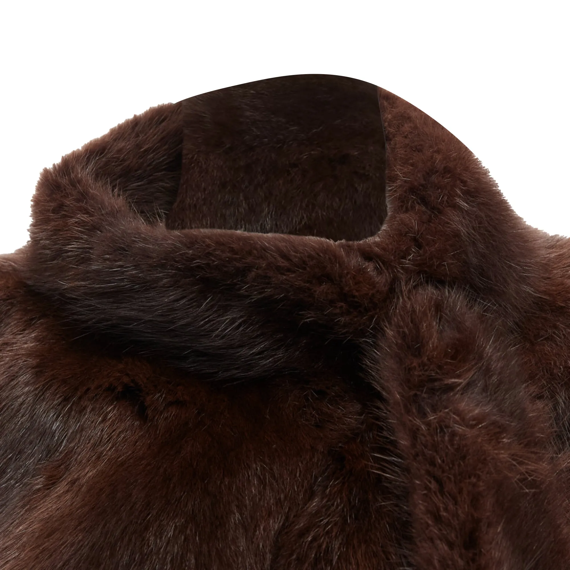 Marni Genuine Fur Logo Leaf Lined Loop Through Capelet Stole