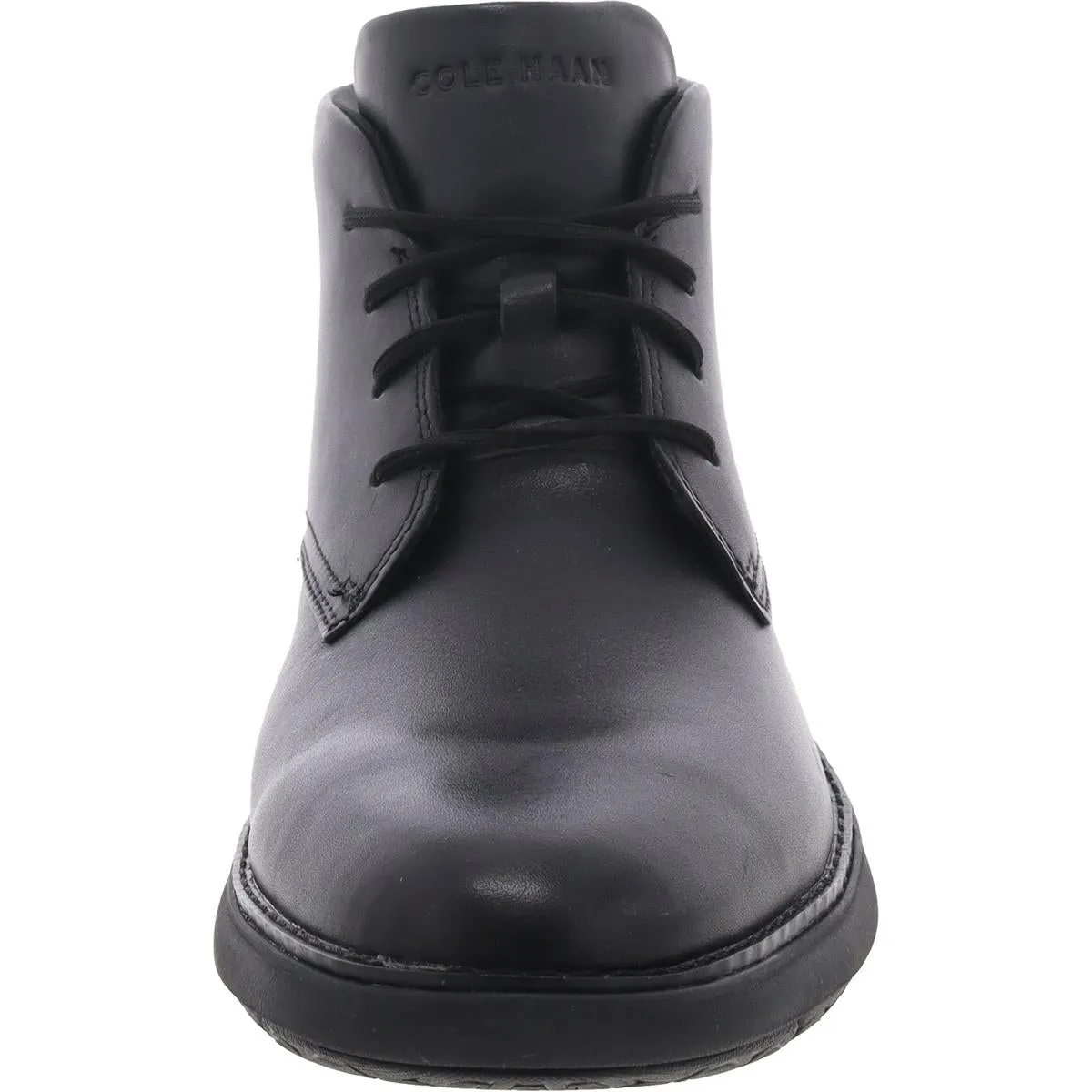 Mens Cushioned Footbed Faux Leather Chukka Boots