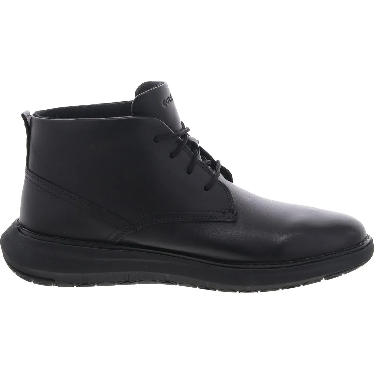 Mens Cushioned Footbed Faux Leather Chukka Boots