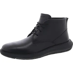 Mens Cushioned Footbed Faux Leather Chukka Boots