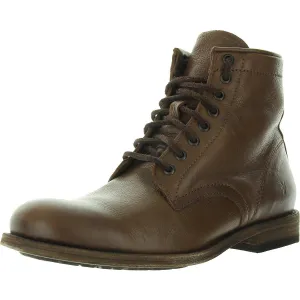 Mens Cushioned Footbed Leather Chukka Boots