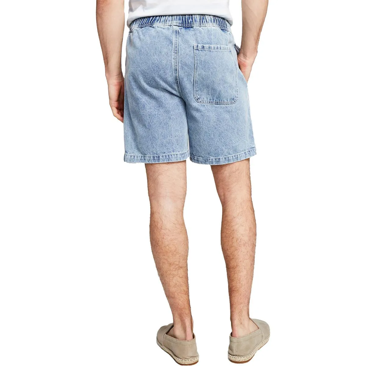 Mens Drawstring Hem Short Denim Shorts