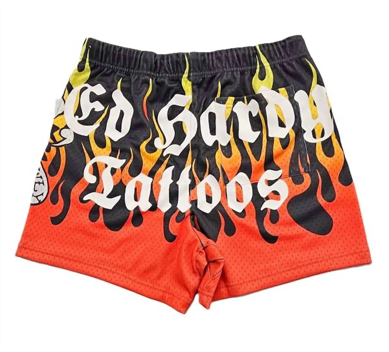 Men's Fire Lks Skull Mesh Short In Black