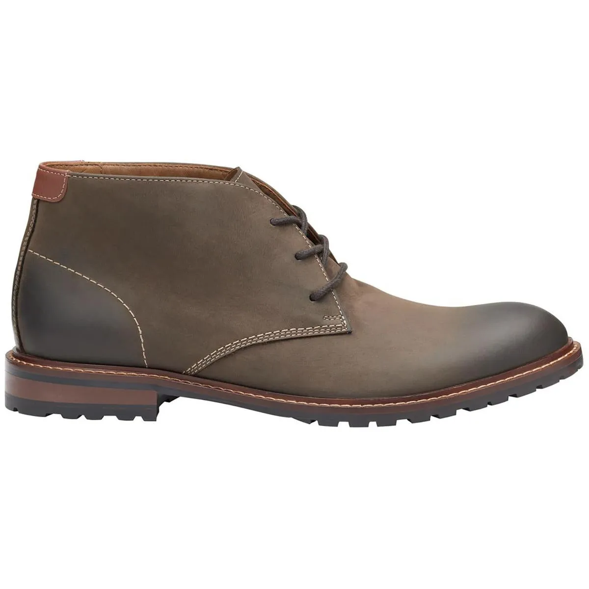 Mens Lace-Up Faux Leather Chukka Boots