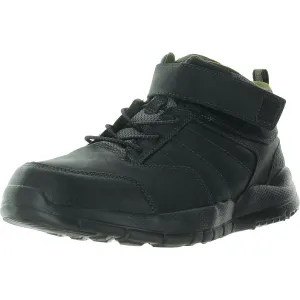 Mens Laceless Leather Hiking Boots